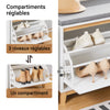 SoBuy FSR191-WN Meuble Chaussure Banc à Chaussures Entrée - Rangement Chaussures avec Abattant Réglable, Banc de Rangement avec Coussin, pour Banc Entrée ou Chambre - 115kg, L60x34x55cm