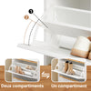SoBuy FSR193-WN Meuble à Chaussures Entrée - Armoire à Chaussures 2 Abattants - Rangement Chaussures Moderne à Compartiments Amovibles - pour Entrée ou Couloir - Blanc & Bois 60x34x91cm