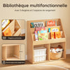SoBuy KMB01-N Bibliothèque Enfant Rangement Jouet Enfant avec 3 Étagères et 2 Compartiments Ouverts Meuble Rangement Jouet Étagère Bibliothèque Porte-revues Naturel 73x30x80 cm