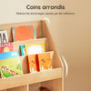 SoBuy KMB01-N Bibliothèque Enfant Rangement Jouet Enfant avec 3 Étagères et 2 Compartiments Ouverts Meuble Rangement Jouet Étagère Bibliothèque Porte-revues Naturel 73x30x80 cm