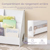 SoBuy KMB32-K-W Bibliothèque Enfant Rangement Jouet Enfant Bibliotheque Livre 4 Niveaux et 1 Compartiment Ouvert Étagère à Livres Meuble de Rangement Chambre d'Eanfant Bureau Salon Blanc 70x30x60 cm