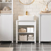 SoBuy BZR101-W Meuble sous Évier Salle de Bain, Meuble Évier de Cuisine avec 2 Portes