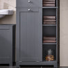 SoBuy BZR104-DG Colonne Salle de Bain avec Panier à Linge Meuble Rangement Haut Armoire de Rangement avec 6 Étagères et 2 Tiroirs Meuble Salle de Bain avec Panier Gris 60x37x171 cm