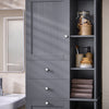 SoBuy BZR104-DG Colonne Salle de Bain avec Panier à Linge Meuble Rangement Haut Armoire de Rangement avec 6 Étagères et 2 Tiroirs Meuble Salle de Bain avec Panier Gris 60x37x171 cm