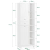 SoBuy BZR104-W Colonne Salle de Bain avec Panier à Linge Meuble Rangement Haut Armoire de Rangement avec 6 Étagères et 2 Tiroirs Meuble Salle de Bain avec Panier Blanc 60x37x171 cm