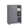 SoBuy BZR105-DG Meuble Bas Armoire à Linge avec Sac à Linge, Coffre à Linge, Porte Vêtement, Corbeille à Linge Sale