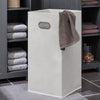 SoBuy BZR105-DG Meuble Bas Armoire à Linge avec Sac à Linge, Coffre à Linge, Porte Vêtement, Corbeille à Linge Sale