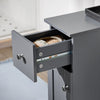 SoBuy BZR106-DG Armoire Étroit Armoire Toilettes WC Compact sur Roulettes Support Papier Toilette Chariot de Stockage Polyvalente