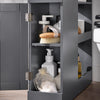 SoBuy BZR106-DG Armoire Étroit Armoire Toilettes WC Compact sur Roulettes Support Papier Toilette Chariot de Stockage Polyvalente