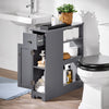 SoBuy BZR106-DG Armoire Étroit Armoire Toilettes WC Compact sur Roulettes Support Papier Toilette Chariot de Stockage Polyvalente