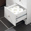 SoBuy BZR107-W Meuble de Rangement Salle de Bain, Meuble Demi-Colonne, Meuble Bas, Armoire Toilettes WC, Placard