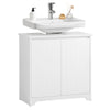 SoBuy BZR108-II-W Meuble sous Lavabo de Salle de Bain, Meuble sous évier, Meuble sous Vasque, Meuble évier de Cuisine, Housse Colonne lavabo avec 2 Portes, 60x30x60 cm, Blanc