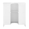 SoBuy BZR108-II-W Meuble sous Lavabo de Salle de Bain, Meuble sous évier, Meuble sous Vasque, Meuble évier de Cuisine, Housse Colonne lavabo avec 2 Portes, 60x30x60 cm, Blanc