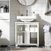 SoBuy BZR108-II-W Meuble sous Lavabo de Salle de Bain, Meuble sous évier, Meuble sous Vasque, Meuble évier de Cuisine, Housse Colonne lavabo avec 2 Portes, 60x30x60 cm, Blanc