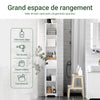 SoBuy BZR109-W Meuble Colonne de Salle de Bain - Armoire Haute de Salle de Bain Étroite avec Étagères Réglables et Compartiment Ouvert - Meuble de Rangement en Bois, Blanc, 30 x 170 x 30 cm