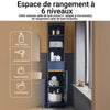 SoBuy BZR112-B Meuble Salle de Bain Colonne Rangement avec 3 Étagères Ouvertes, Armoire avec Porte et Tiroir Petit Meuble de Rangement Salle de Bain pour Espaces Réduits 35 x 30 x 170 cm