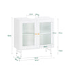 SoBuy BZR115-II-W Meuble sous Lavabo Salle de Bain, Armoire de Rangement pour Vasque sur Pieds avec 2 Portes en Verre