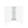 SoBuy BZR115-II-W Meuble sous Lavabo Salle de Bain, Armoire de Rangement pour Vasque sur Pieds avec 2 Portes en Verre