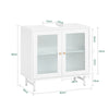 SoBuy BZR115-W Meuble sous Lavabo Salle de Bain, Meuble sous Évier, Armoire de Rangement pour Vasque sur Pieds avec 2 Portes en Verre