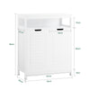 SoBuy BZR121-W Meuble Salle de Bain Armoire Toilette Commode Placard Meuble de Rangement avec 2 Portes, Étagères Réglables