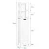 SoBuy BZR123-W Meuble Colonne de Salle de Bain, Armoire Toilette Haute, Meuble Salle de Bain Placard avec Étagères et Panier à Linge