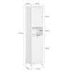SoBuy BZR124-W Meuble Colonne avec Panier à Linge – Armoire de Salle de Bain Rangement Étroit Étagère de Salle de Bain Petit Meuble WC Placard Blanc 40x170x38 cm