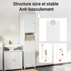 SoBuy BZR124-W Meuble Colonne avec Panier à Linge – Armoire de Salle de Bain Rangement Étroit Étagère de Salle de Bain Petit Meuble WC Placard Blanc 40x170x38 cm