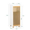 SoBuy BZR126-W Meuble de Salle de Bain avec Panier à Linge – Armoire à Linge, Gain de Place – Meuble de Rangement en Bois, pour Salle de Bain, WC invités, Porte en Bambou, 32x33x85 cm