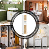 SoBuy BZR127-W Meuble Colonne Salle de Bain Rangement – Étagère Armoire Salle de Bain Haute avec Portes en Bambou, Meuble WC ou Toilette Gain de Place, Blanc-Naturel, 33x165x33cm