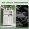SoBuy BZR13-W Armoire de Salle de Bain – Meuble de Salle de Bain Mince avec Étagères et Portes, Commode de Rangement pour Couloir et Salon en Bois, Gain de Place, Blanc, 60 x 90 x 26 cm