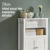 SoBuy BZR13-W Armoire de Salle de Bain – Meuble de Salle de Bain Mince avec Étagères et Portes, Commode de Rangement pour Couloir et Salon en Bois, Gain de Place, Blanc, 60 x 90 x 26 cm