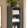 SoBuy BZR130-HG Meuble Colonne de Salle de Bain, Armoire Toilette Haute, Placard avec étagères réglables, et 3 niches Ouvertes