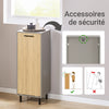 SoBuy BZR132-NG Meuble salle de bain avec panier à linge rabattable Armoire de salle de bain étroite avec pieds en métal & panier à linge amovible – Meuble buanderie en bois, Gris Naturel 31,5x86x30cm