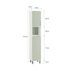 SoBuy BZR137-GR Colonne Salle de Bain étroite avec Sac à Linge Meuble de Salle de Bain Haut avec étagère, Armoire de Rangement Gain de Place pour WC Blanc et Vert 167x31x30cm
