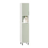 SoBuy BZR137-GR Colonne Salle de Bain étroite avec Sac à Linge Meuble de Salle de Bain Haut avec étagère, Armoire de Rangement Gain de Place pour WC Blanc et Vert 167x31x30cm