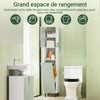 SoBuy BZR137-GR Colonne Salle de Bain étroite avec Sac à Linge Meuble de Salle de Bain Haut avec étagère, Armoire de Rangement Gain de Place pour WC Blanc et Vert 167x31x30cm