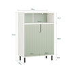 SoBuy BZR138-GR Meuble Bas de Salle de Bain Meuble de Rangement Salle de Bain Placard de Rangement Armoire Toilette avec 1 Compartiment Ouvert, 2 Portes, 60x30x87 cm