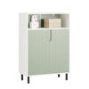 SoBuy BZR138-GR Meuble Bas de Salle de Bain Meuble de Rangement Salle de Bain Placard de Rangement Armoire Toilette avec 1 Compartiment Ouvert, 2 Portes, 60x30x87 cm