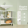 SoBuy BZR139-GR Meuble sous Lavabo Meuble sous Vasque avec 2 Portes et étagère réglable | Prévente