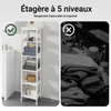SoBuy BZR14-W Meuble Colonne de Salle de Bain Étagère Debout Armoire Haute Étagère de Rangement à 6 Niveaux - L30cm x P30cm x H139cm