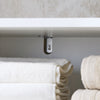 SoBuy BZR143-WN Meuble Bas de Salle de Bain avec Bac à Linge Amovible avec 3 Compartiments et 1 Panier à Linge