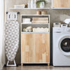 SoBuy BZR143-WN Meuble Bas de Salle de Bain avec Bac à Linge Amovible avec 3 Compartiments et 1 Panier à Linge