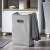SoBuy BZR146-W Meuble Bas de Salle de Bain, Armoire de Rangement Salle de Bain, Meuble Demi-Colonne sur Pied, Placard WC Étroit avec 1 Panier à Linge, Blanc, 35x30x105cm