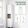 SoBuy BZR147-W Colonne Salle de Bain Haute et Étanche avec Étagères Ouvertes et Portes Meuble de Rangement Salle de Bain Blanc en MDF/PB 30x170x30cm