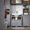 SoBuy BZR148-DG Meuble Sous Lavabo de Salle de Bain, Meuble Sous Vasque à 2 Portes