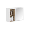 SoBuy BZR149-W Armoire Murale avec Miroir , Placard de Rangement Suspendu, Meuble Haut Salle de Bain avec Porte et 2 Compartiments Ouverts