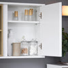 SoBuy BZR149-W Armoire Murale avec Miroir , Placard de Rangement Suspendu, Meuble Haut Salle de Bain avec Porte et 2 Compartiments Ouverts
