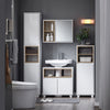 SoBuy BZR149-W Armoire Murale avec Miroir , Placard de Rangement Suspendu, Meuble Haut Salle de Bain avec Porte et 2 Compartiments Ouverts