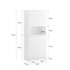 SoBuy BZR150-W Meuble Salle de Bain avec Panier à Linge Colonne Rangement 170 cm avec 2 Portes, Étagère Ouverte et Paniers Amovibles – Meuble de Rangement Compact pour Linge Sale, Blanc