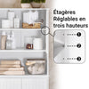 SoBuy BZR150-W Meuble Salle de Bain avec Panier à Linge Colonne Rangement 170 cm avec 2 Portes, Étagère Ouverte et Paniers Amovibles – Meuble de Rangement Compact pour Linge Sale, Blanc